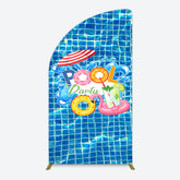 Aperturee - Aperturee Summer Splashing Swimming Pool Party Half Moon Arch Backdrop